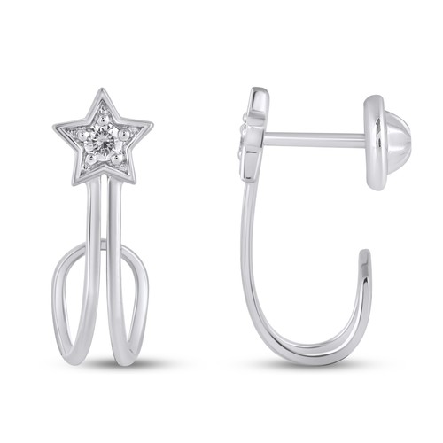 Earings Gold 18k(1.2)gr Diamond (0.05)crt VVS/EF L.G.D