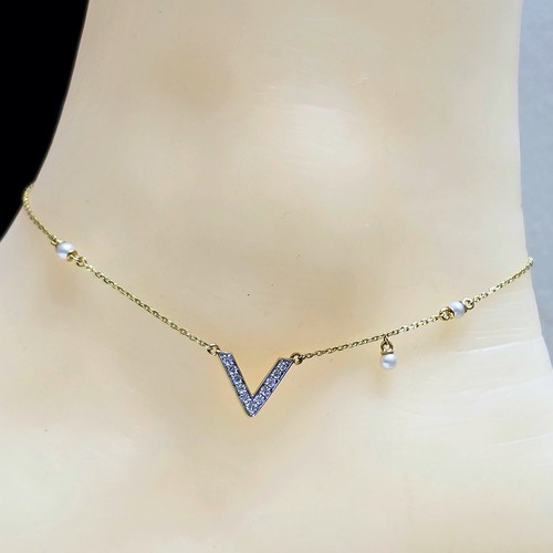 Anklet Diamond Gold 18k (2.3)gr(0.13)crt VVS/FG L.G.D