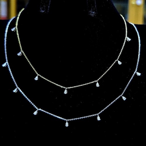 chooker Diamond (1.7)gr (0.36)crt Gold 18k VVS/FG L.G.D size 50,45,40,35cm - Pear shape