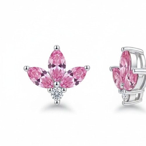 Earings Gold 18k(1.1)gr Diamond (0.3)crt VVS/EF L.G.D - Pink Diamond