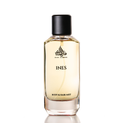 INES - all over - A new aromatic language that embodies the meaning of elegance 
 Ingredients: Black currant and woods - Narcissus and jasmine. 
 Use: Body and hair 
 Capacity: 100 ml