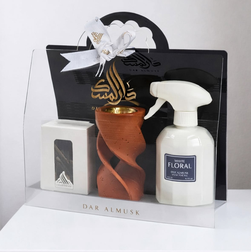 بكج مبخر وبخور - بكج بمحتوى أنيق يبقى ذكراه مع كل استخدام .. يحتوي على &nbsp;مرش 500 ملي وبخور جار هندي 6 غرام ومبخر