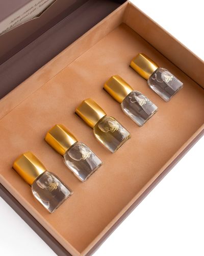 مسك كولكشن - مجموعة مختارة من 5 أنواع مسك لتناسب ذوقكم الرفيع. حجم الغرشة لكل نوع 1/4 توله