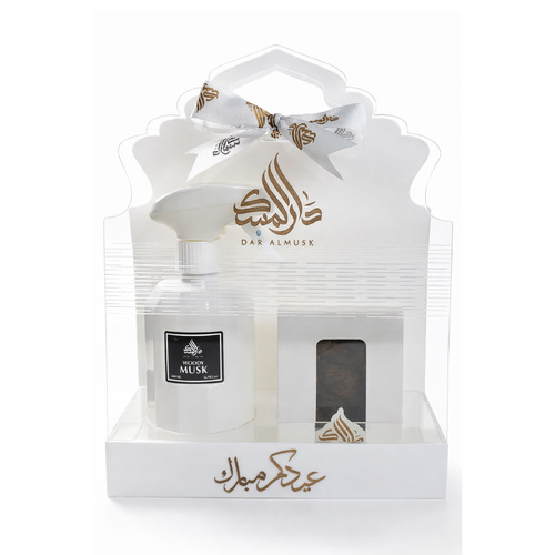 نقصة العيد - مجموعة العيد تتكون من مرش WOODY MUSK الأكثر مبيعاً … مع 6 غرام بخور جار هندي يومي.
