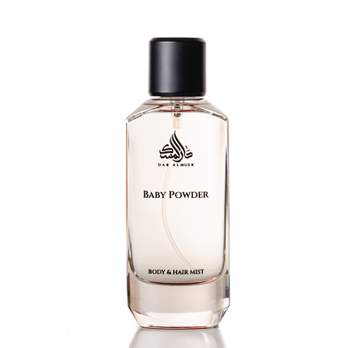 BABY POWDER - عطر&nbsp;يغمر حواسك برائحة منعشة من الباودر الناعم و ندى الصباح و بعضاً من ذكريات الماضي. الإستخدام: للشعر والجسم السعة: 100 ملي