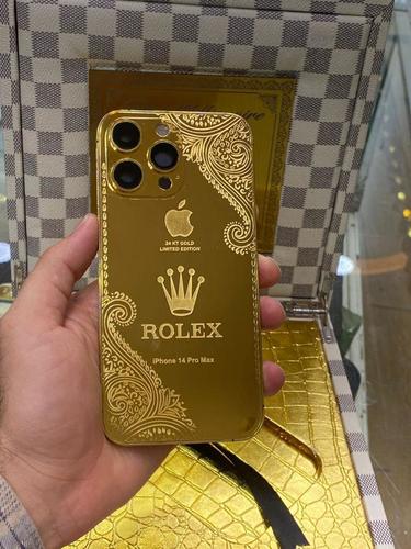 14 Pro Max device plated with 24 karat gold..