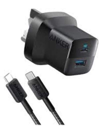 Anker 323 Charger With 322 USB-C to USB-C Cable (33W , 3ft) -Black