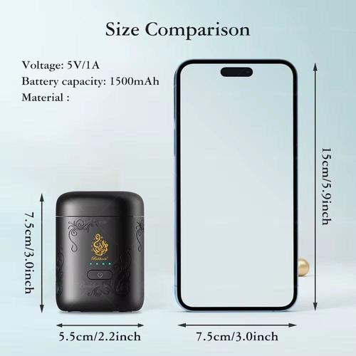 مبخرة كهربائية صغيره محمولة قابلة لإعادة الشحن بخور عربي تصميم جديد مبخرة كهربائية محمولة