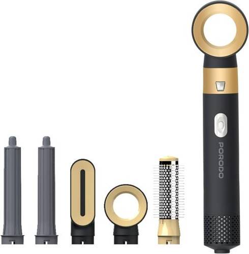 مجفف شعر بورودو لايف ستايل متعدد الاستخدامات، 600 واط، 3 إعدادات للتحكم في درجة الحرارة، مكواة تجعيد