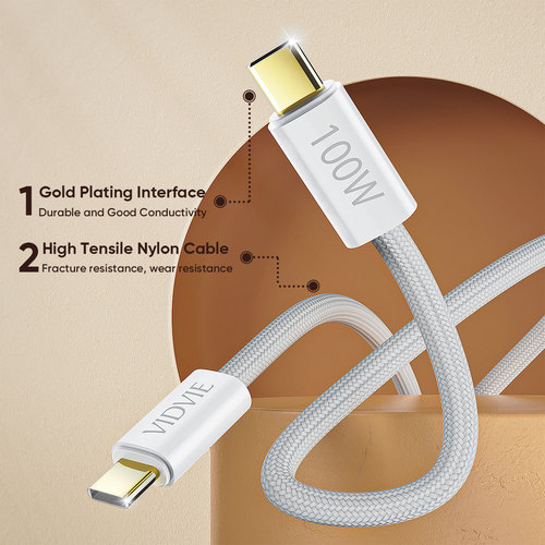 Data Cable  CB4011C&C  Type-C to Type-C Data Cable  Output: 20V/5A (100W Max)  Material: Braided Wir