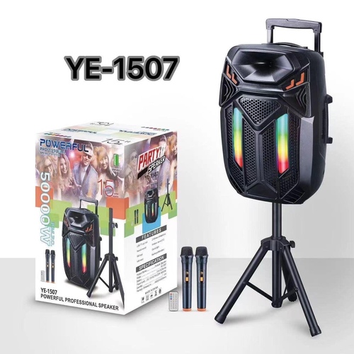 سبيكر الكاريوكي - استمتع بتجربة الكاريوكي المدهشة مع سبيكر الصوت الفائق الأداء الذي يأخذ حفلتك إلى مستوى جديد من المرح والإثارة ! الخصائص : -صوت عميق وعالٍ : &nbsp;سبيكر الكاريوكي الجديد من فيوتشر &nbsp;يحتوي على مكبر صوت كامل النطاق بقوة 5.25 بوصة يوفر صوتاً عميقاً ورناناً يملأ الغرفة بالطاقة &nbsp; -نظام PA واسع التوافق : تتصل بسهولة بأجهزتك المفضلة.
&nbsp;يعتمد سبيكر الكاريوكي الجديد من فيوتشر &nbsp;على شريحة Bluetooth 5.3 لنقل لاسلكي عالي السرعة بثبات عالٍ ، وتدعم AUX و USB وتوافق مع أجهزة Android و iPhone و iPad والأجهزة اللوحية. 
إضاءة متعددة الأوضاع : يأتي هذا مكبر الصوت بإضاءة RGB ملونة مع تأثيرات إضاءة متعددة تتغير مع الموسيقى، مما يمكنك من التبديل بين ألوان الضوء المختلفة بحرية.&nbsp; 
مزود ببطارية عالية السعة 4800 مللي أمبير تستمر لفترة طويلة دون توقف&nbsp; ستريو لاسلكي حقيقي : مع تقنية TWS، تقوم بمزامنة جهازين من أجهزة الكاريوكي لإنشاء صوت ستريو محيطي غامر وواقعي بشكل لا يصدق. 
-ميكروفون كاريوكي محمول : تصميم مدمج وخفيف الوزن يجعل ماكينة الكاريوكي مثالية للاستخدام الداخلي والخارجي. يمكن حملها بسهولة إلى أماكن مثل الشواطئ والخارج. كونترول خارجي لاسلكي لتتمتع بتحكم رائع وبعيد وسهل !