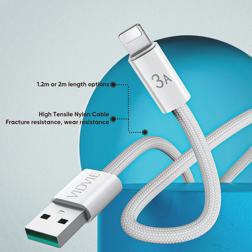 Data Cable  CB4011i  Lightning Data Cable  Lightning 3A Fast Charging  Material: Braided Wire + ABS