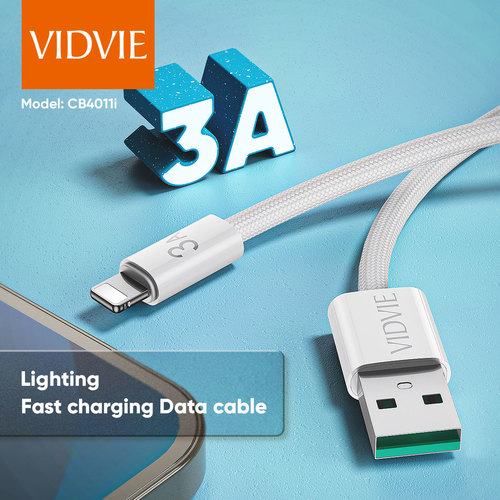 Data Cable  CB4011i  Lightning Data Cable  Lightning 3A Fast Charging  Material: Braided Wire + ABS