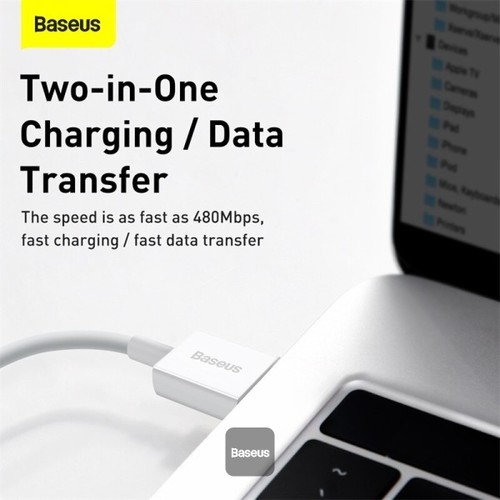 كابل شحن Baseus Superior Series USB إلى Lightning-Fast لنقل البيانات 2.4A لهاتف iPhone 13 12 11 Pro