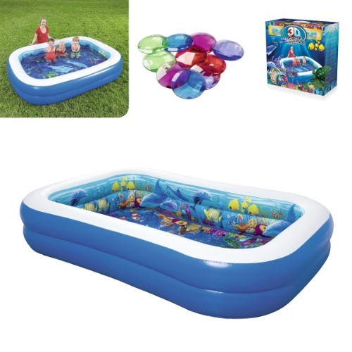 3D Undersea Adventure Pool 54177 KDR 2.62m x 1.75m x 51cm! - 2.62m x 1.75m x 51cm installation included