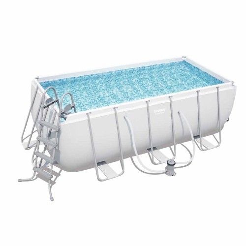 ! 56456 – 412CM X 201CM X 122CM POWER STEEL™ RECTANGULAR POOL SET -OOS with felltar and leader - Power Steel Rectangular Pool Set 13'6