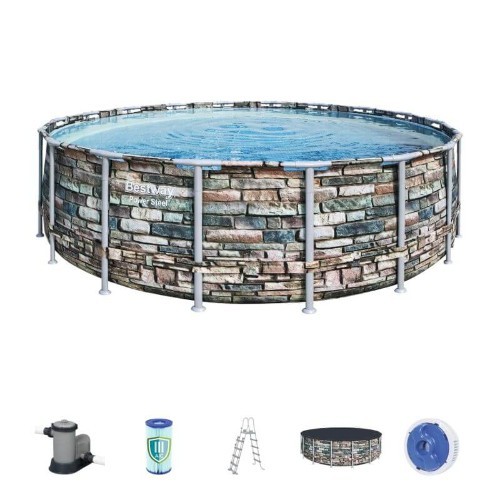 56886 Power Steel™ 18′ x 52″/549Cm x 132Cm Pool Set -KDR! - Power Steel™ 18' x 52