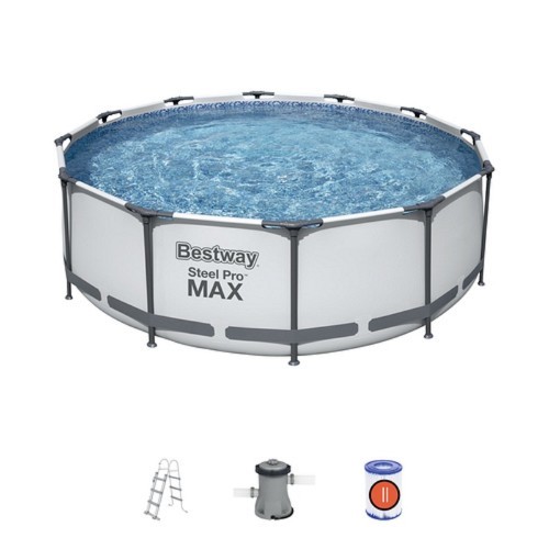 ! Bestway – Steel Pro Swimming Pool – 56418 366 X100cm with filter and ledar - new steel Pro frame pool set (pool, filter, ladder) / 12 'x 39.5' 'outdoor round thick above ground pool

366 * 100cm installation included