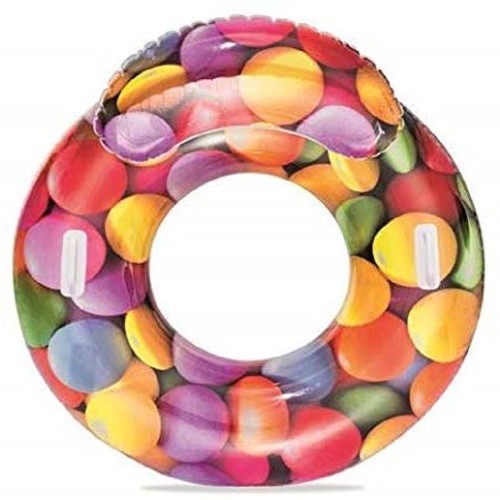 Bestway 43186E Candy Delight Lounge Pool Float, Multi-Colored! - DESCRIPTION:
It features air valves which makes it easy to inflate
It features strudy handles and comfortable headrest
Transparent top design
Dimensions: 118x117 cm
Candy print design
Material: Vinyl
Recommended age: 3 Years and above