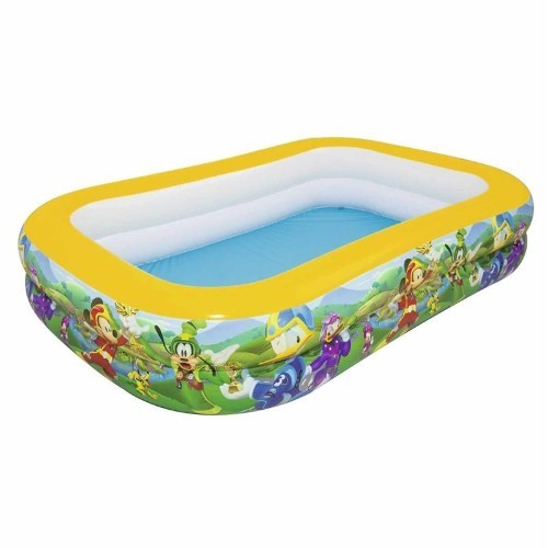 INT SHARY - Bestway 91008 Mickey Mouse Rectangular Family Pool (2.62X1.75X51M)! - Two Interlocking quick release valves

- Sturdy pre-tested vinyl

- 2 equal rings

- Extra wide side walls

- Heavy-duty repair patch

- Full color box

- Designed water capacity: 778 L (206 gal.)

- Releases pool water with the easy-to-use drain valve!

- 0.27 mm (10.8 ga.) vinyl

Highlights:

- Bestway 91008 Inflatable Disney Mickey Mouse Family Pool 2.62m x 1.75m x 51cm Interactive Pool

- Two Interlocking quick release valves, Sturdy pre-tested vinyl, 2 equal rings

- Extra wide side walls, Heavy-duty repair patch, Full color box

- Designed water capacity: 778 L (206 gal.), Releases pool water with the easy-to-use drain valve!, 0.27 mm (10.8 ga.) vinyl