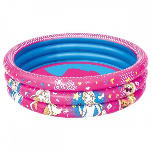 Bestway 93205 Barbie 3-Ring Inflatable Pool (122×30 cm )! - Safety valves
- Sturdy pre-tested vinyl
- 3 equal rings
- Repair patch included
- Designed water capacity: 200L (53gal.)
Contents: One pool, repair patch