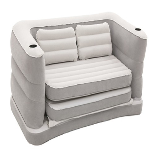 Bestway Multi Max Ⅱ Air Couch 75063  Size 200cm * 160cm * H 64cm  no pumpKDR ! - Safety valves
- Multifunctional couch can be used as a double couch or a double bed
- Comfortable flocked surface and sides
- Sturdy I-beam construction
- Super comfortable backrest and cup holder design
- 4 air chambers construction
- Heavy-duty repair patch included
Contents: One couch, two pillows，repair patch

Width: 160 cm, Height: 64 cm