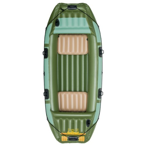 Hydro-Force Neva III 65008 (316cmx124cm) ! - Bestway 65008 inflatable boat Travel/recreation Raft 3 person(s):

- Deflated size: 3.30m x 1.30m (130” x 51”)
- Inflated size: 3.16m x 1.24m (124” x 49”)
- Quick inflation/deflation screw valves
- Safety valves
- Durable, pre-tested PVC Material
- 360° grab rope with built-in grommets
- Inflatable floor & seat cushions for extra comfort
- Heavy-duty handles
- Mounted fishing rod holders
- Sturdy oarlocks
- Heavy-duty repair patch included
- Contents: One boat, repair patch