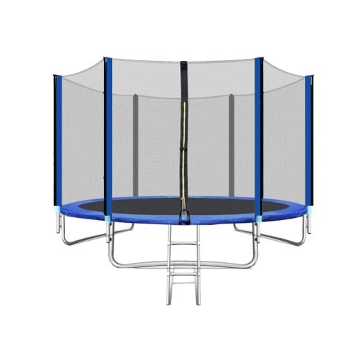 !Trampoline 6ft with Top Ring Enclosure System and Easy Assemble Feature With Ladder KDR Model B - Galvanized (inside and outside), steel frame tubes covered in sponge to avoid injury
1) A safety system for the children
2) Stronger and durable special heavy-duty polypropylene UV resistant net
3) Fixes to each piece of the tubes outside of the trampoline with the sleeves and gives the jumper more room for fun
4) Easy to close the safety-slide fastening door, but hard to open itself
5) Easy to assemble and no tools required installation included