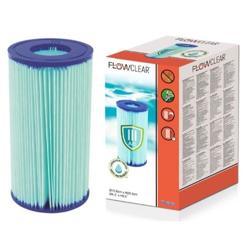 Flowclear Filter Cartridge(III) 58012-80! - (Contents: one Filter Cartridge, Replacement cartridge for: 220-240V~ 5,678 L (1,500 gal.) per hour filter pumps 110-120V~ 2,006 L-5,678 L (530 gal.-1,500 gal.) per hour filter pumps) installation included