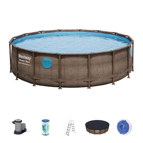 56725 Bestway 4.88m x 1.22m power steel swimming Vista frame pool set! Wthi felltar and ledar and co - Bestway 4.88m x 1.22m power steel
swim Vista frame pool set56725  

16' x 48