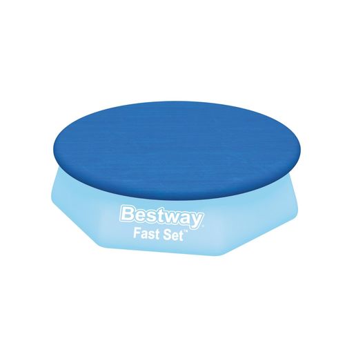 ! Bestway Fast Set Pool Cover 244cm 58032 , INT 58939 - POOL COVER
- Fits 2.44m 8’) Fast Set™ Pools
- PE material
- Includes ropes to secure cover
- Drain holes to prevent water from accumulating
Content: One pool cove installation included