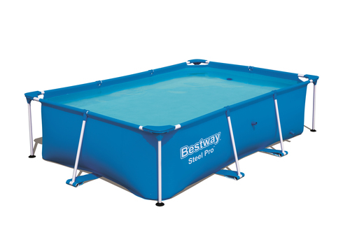 ! Bestway Steel Pro 56403 above ground pool Framed pool Rectangular 2300 L Blue !259*170 * 61 cm - Bestway Steel Pro 56403 above ground pool Framed pool Rectangular 2300 L Blue:Bestway Steel Pro 56403. Pool type: Framed pool, Shape: Rectangular, Capacity: 2300 L. Hose diameter: 3.2 cm. Width: 2900 mm, Height: 610 mm, Depth: 2030 mm.installation included