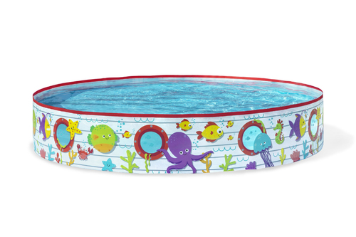 Bestway Fill 'n fun pool (152m x 25cm) 55028! - Bestway Fill 'n fun pool 152cm x 25cm:FILL 'N FUN POOL
- Rigid heavy-duty PVC sidewall permanently attached sturdy vinyl bottom
- Repair patch included
- Designed water capacity: 340 L 90 gal.)
Content: One pool, repair patc
installation included