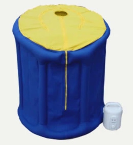 Family Sauna JYS-A3! - Blue and yellow inflatable sauna tent installation included