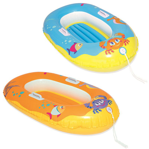 Bestway Happy Crustacean Junior Boat, Blue – 34009-01 (135x89cm)! - Brand : Bestway Type : Junior Boat Heavy Duty handles Inflatable Floor for extra comfort Easy to inflate Assembly Required : No Manufacturer recommended age: 3 years and up