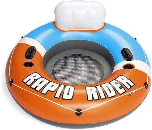 43116 Bestway Dia Speed ​​Rider float island single (135 cm)! - Bestway Coolerz Rapid Rider Inflatable water sport Item:RAPID RIDER
- Screw valve
- Sturdy pre-tested vinyl
- Heavy-duty handles
- 2 cup holders
- All around grab rope with built-in grommets
- Premium construction with backrest
- Cool mesh bottom
- Heavy-duty repair patch included
- Content: One rider, repair patchinstallation included