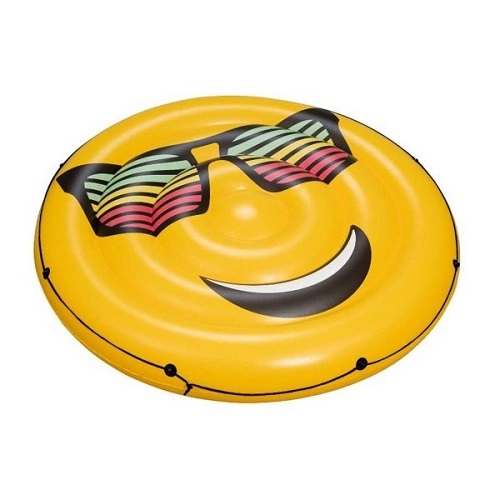 43139 Bestway Smiley fashion mat  (188cm)! - Bestway 43139, Blue, Yellow, Floating island, Vinyl, 90 kg, 188 cm, 0.3 mm 
installation included