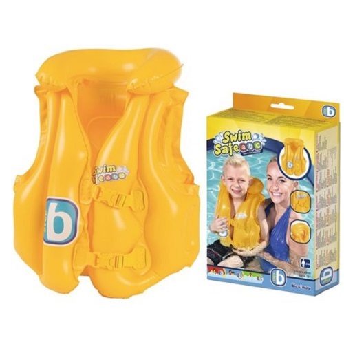 Bestway 32034 pool/beach float Yellow Monotone Swim vest (51 x 46 cm)! - Bestway 32034 pool/beach float Yellow Monotone Swim vest:SWIM SAFE SWIM VEST STEP B
- Safety valves
- Sturdy pre-tested vinyl
- 2 quick release adjustable buckles
- Inflatable collar
- 3 air chambers
- Content: One swim vestSize: 51 x 46 cminstallation included