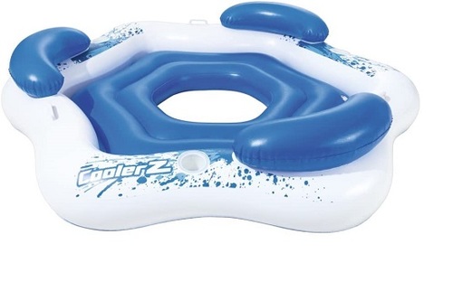 Bestway 43111  X3 CoolerZ X3 Inflatable Island 3-Person (191cm x 178cm )! - Features3 Safety valves for quick ventilation 2 air chambers 3 handles 3 inflatable cushions 3 cup holders Open bottom to cool feet off. Maximum load capacity: 270 kgMaximum people: 3 adults Thickness: 0.33 mm installation included