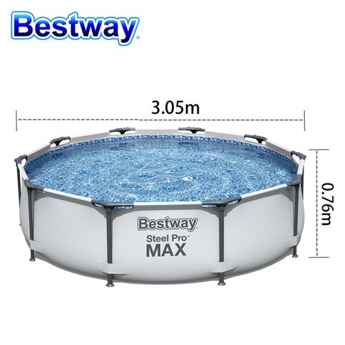 Bestway Swimming Pool Steel Pro MAX 56406 - - 305 x 76 cm - MaterialVinylModel NameSteel ProModel Number56406Product Length305 cmProduct Weight20 kgProduct Width/Depth76 cmSize4678 LSport TypeSwimmingTarget Age Range3+ YearsWhat's In The BoxPool, Pump