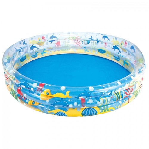 INT SHARY - Bestway 51005 Inflatable Deep Dive 3-Ring Pool 1.83m x 33cm Summer Garden Kids Family Swimming Pool - Easy setup & storage Repair patch included Safety valves Sturdy pre-tested vinyl Must have summer choice Adult supervision requiredDEEP DIVE 3-RING POOL
* Safety valves
* Sturdy pre-tested vinyl
* 3 equal rings
* Repair patch included
* Designed water capacity: 480 L (127 gal.)
Contents: One pool, repair patch