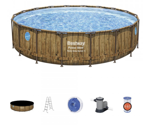 !Bestway 56977  brony Power Steel Swim vista series II 549cm*122cm Round frame swimming pool -KDR wt - Bestway 56977 Power Steel Swim vista series II 5.49m*1.22m Round frame swimming pool installation included