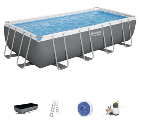 Bestway Power Steel 56466 above ground pool Blue, Grey (549x274x122c) wthi felltar and ledar and cov