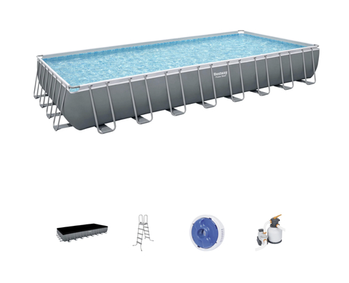 INT SHARY - Model 2023 ! 56623 – 956CM X 488CM X 132CM POWER STEEL™ RECTANGULAR POOL SET -OOS! - Power Steel Rectangular Pool Set 31'4