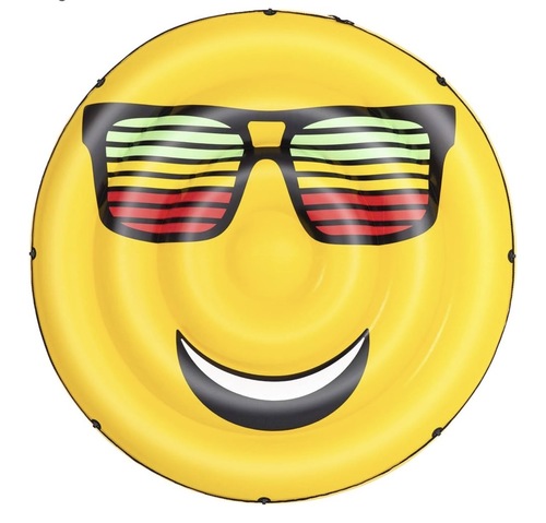 43139 /Bestway 43139 Emoji Shaped Inflatable Ride-On Float - Orange, 188 cm