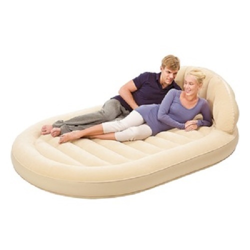 Bestway Royal Round Air Bed, Beige without bumb – 67397 (234cm x 178cm x 69cm)!