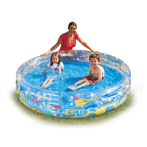 Bestway 51005 Inflatable Deep Dive 3-Ring Pool 1.83m x 33cm Summer Garden Kids Family Swimming Pool