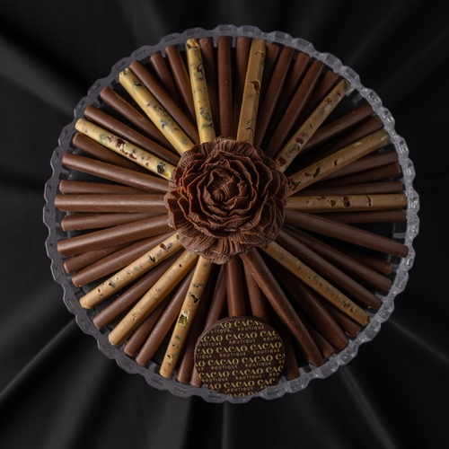 cacao stick tray - ٦٠ حبه&nbsp; ملك جوكلت كرنشي&nbsp; كاكاو دولسي مع فواكهه مجففه