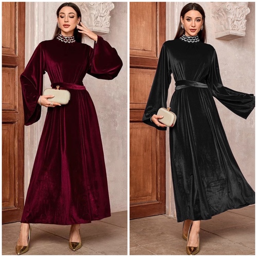 فستان مخمل لونين