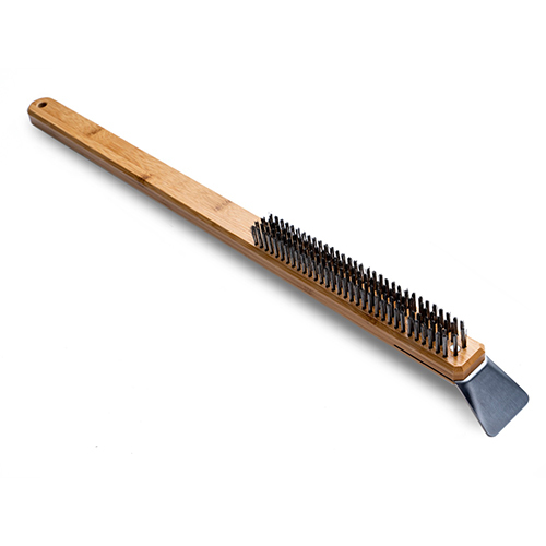 Ooni Pizza Oven Brush - Our Ooni Pizza Oven Brush is a 2 in 1 stone baking board brush and scraper tool providing you a comfortable wooden handle and a durable stainless steel scraper providing you a fast-efficient tool to clean your Ooni Pizza stone after cooking.